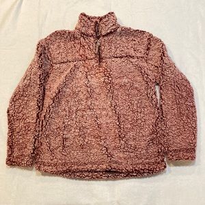 Kids Boxercraft Red Fluffy 3/4 Zip Jacket